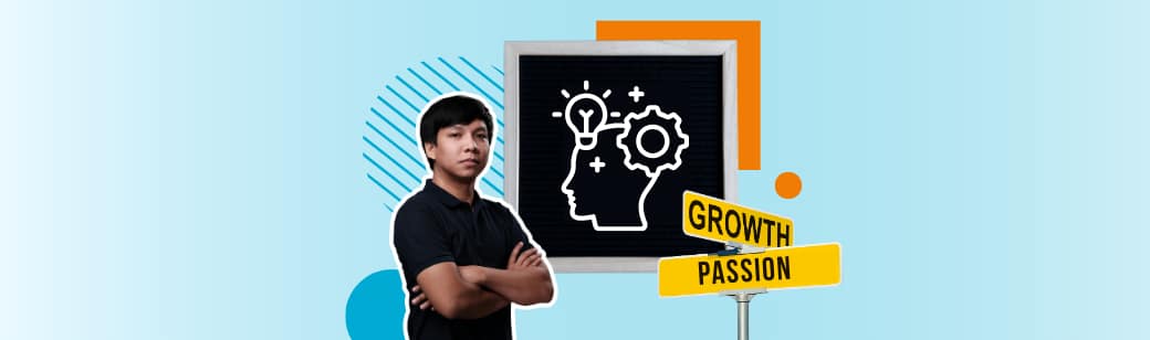 Featuring Jhimross with folded arms in front of a chalkboard-style graphic