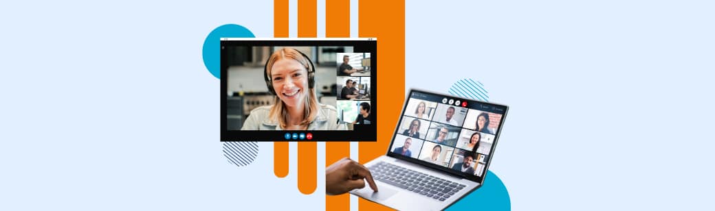 A smiling sales representative on a video call with her global team, symbolizing offshore SDR collaboration between UK and Philippines.