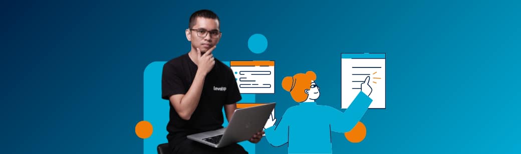 Professional with a laptop beside workflow graphics, representing outsourcing to the Philippines and how offshore work is changing