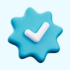 Icon of a checkmark inside a star shape, representing flexibility in scaling bookkeeping support up or down with a virtual assistant.