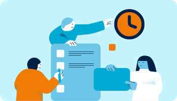 Illustration of remote teammates coordinating work across time zones and live availability