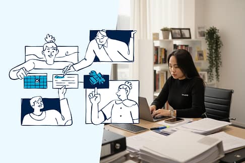 Offshore paralegal working as part of a distributed legal team, showing attorney oversight and structured offshore support