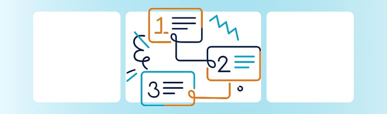 Step-by-step illustration showing a simplified process for setup.