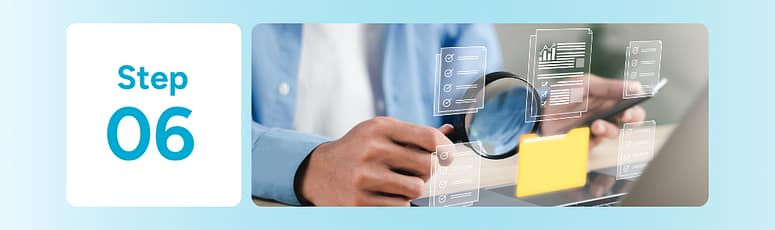 Laptop screen showing a digital folder with floating checklist icons.