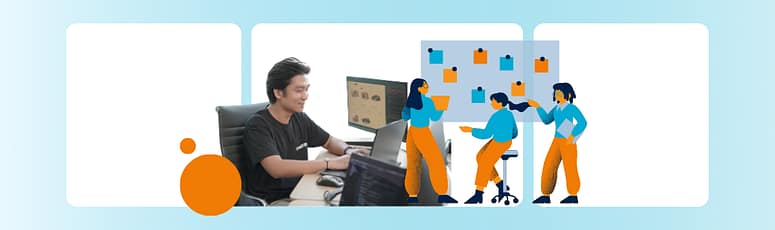 Offshore SDR collaborating with teammates, coordinating tasks and outreach activities for a hybrid sales team setup.