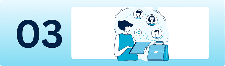 Illustration showing communication and collaboration in an offshore team