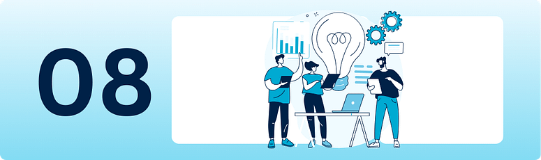 Illustration of a small team collaborating, representing starting offshore hiring with one role