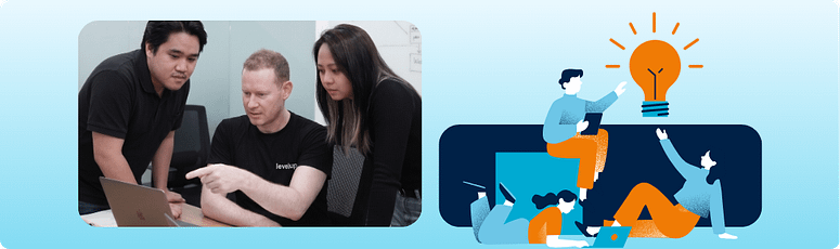 Recruitment team reviewing a role beside an illustration of ideas, showing that a job description doesn’t always capture how the role is expected to work.