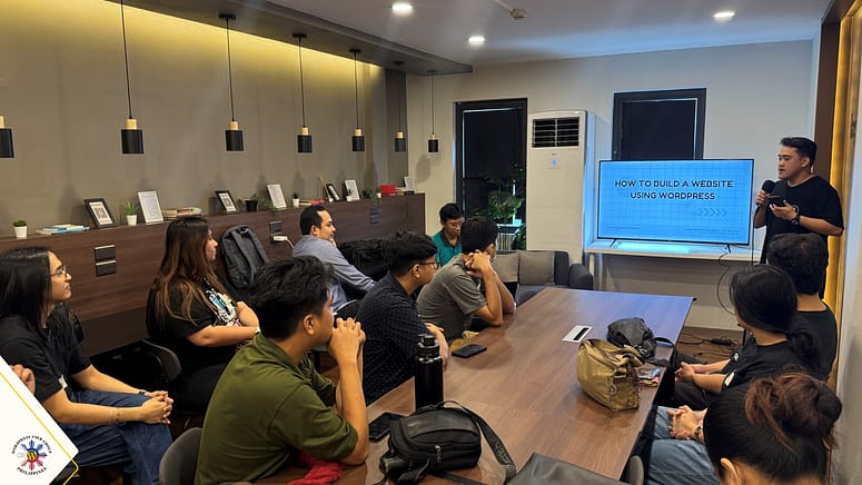 John speaking to team members during a WordPress related internal session