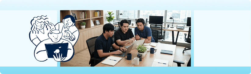 Offshore and onshore team members collaborating during a structured planning session.