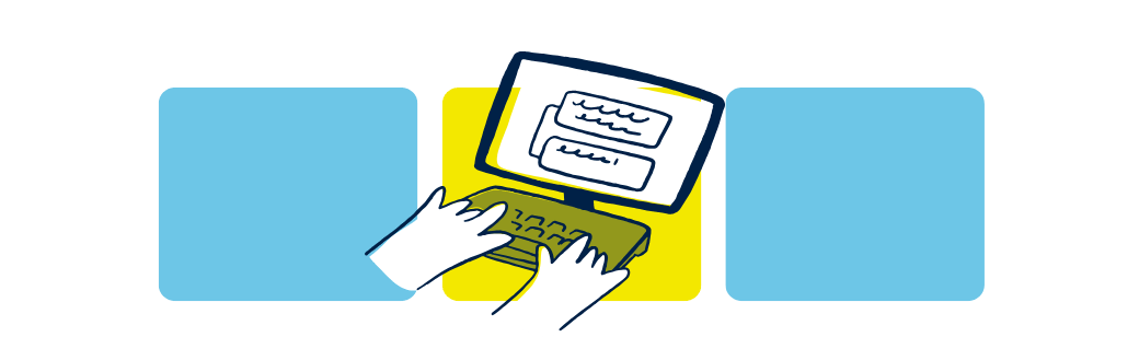 Image of hands typing on a keyboard and screen showing search results, symbolizing the evolution of search beyond traditional engines like Google.