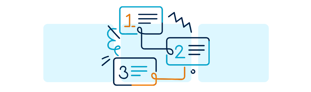 Planning Creative Workflows by Agency Growth Stage Numbered notes and connected arrows illustrating the idea of structured, step-by-step workflows tailored to different stages of agency growth.