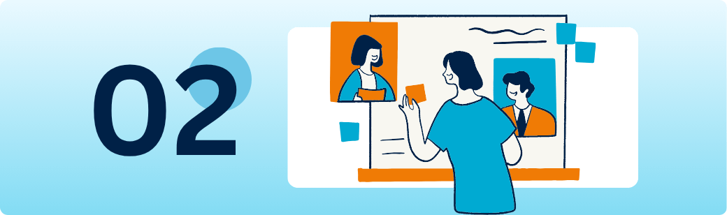 The talent pool is broader than many clients expect Illustration of a professional presenting to a remote team, representing the broad range of skilled roles available in the Philippines.