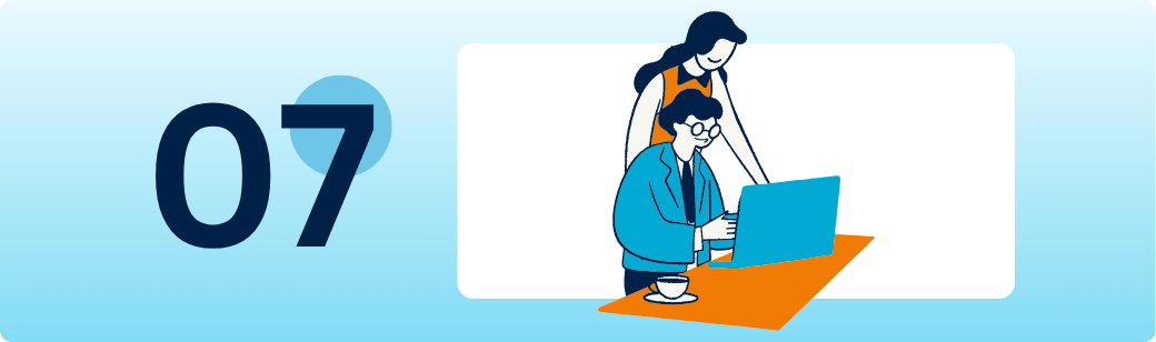 You can start with one role Illustration of two professionals working together at a laptop, representing starting offshore hiring with one clearly defined role.