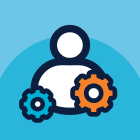 Administrative support icon representing offshore administrative professionals.