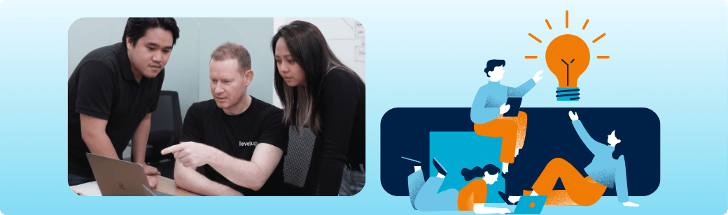 Beyond the Job Description Recruitment team reviewing a role beside an illustration of ideas, showing that a job description doesn’t always capture how the role is expected to work.
