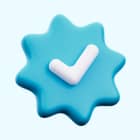 Flexibility Icon of a checkmark inside a star shape, representing flexibility in scaling bookkeeping support up or down with a virtual assistant.