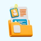 Hiring process Icon of a clipboard with papers and a briefcase, symbolizing the simplified hiring process when working with a bookkeeping VA compared to a local hire.