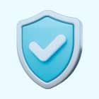 Replacement risk Icon of a shield with a checkmark, symbolizing reduced hiring risks and replacement guarantees when working with bookkeeping VA providers.