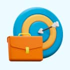 Setup and tools Icon of a briefcase with a lock, symbolizing how bookkeeping VAs come with their own setup and tools, reducing the need for in-house equipment and admin work.
