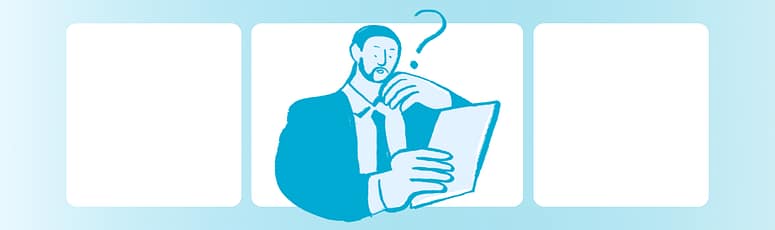 Early Challenges in EOS Adoption Illustration of a professional looking puzzled while reading a document, symbolizing the initial struggles of implementing EOS at LevelUp.