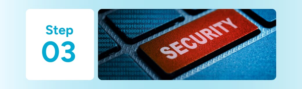 Close-up of a keyboard with a red “Security” button.